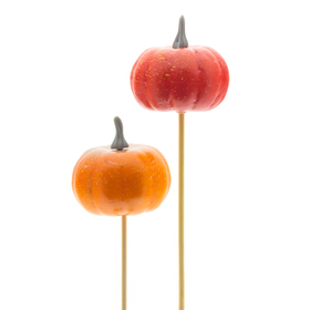 Pumpkins 6cm on 15cm stick assorted x2