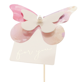 For you label vlinder 12cm op 50cm stok FSC*