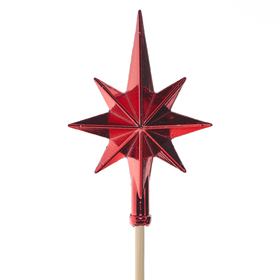 Estrella Cosmic 8cm en palo 10cm rojo