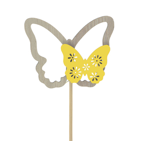 Butterfly Milly 6cm on 10cm stick FSC* yellow