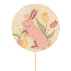Hase Blossom 6cm auf 10cm Stick rosa FSC*