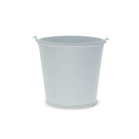 Zinc bucket Breeze Ø11/8.5xH10cm ES10.5 infinity white