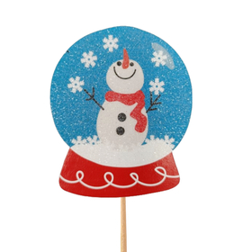 Snowman Globe 9cm on 50cm stick