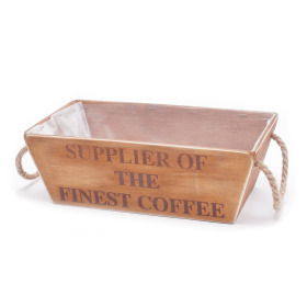 Wooden Crate "Finest Coffee" 12.2x7.1in natural