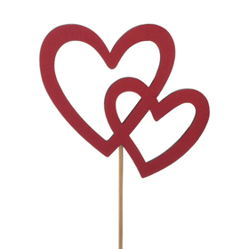 Hearts My Love 7.5cm on a 25cm stick FSC* red