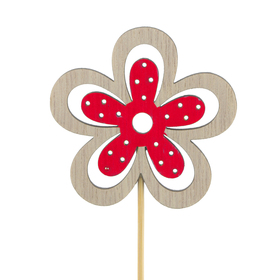 Blume Yuki 6cm auf 10cm Stick FSC* rot