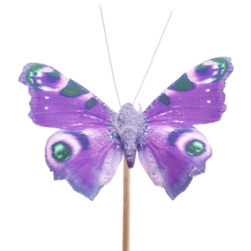 Schmetterling Auralia 8cm auf 50cm Stick purpur