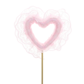 Herz Hotlove 8cm auf 50cm Stick rosa