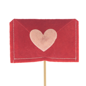 Love message 8cm en pique 50cm rouge
