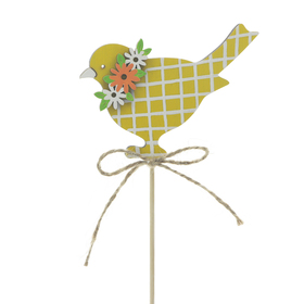 Oiseau Cleo 8,5cm en pique 50cm FSC* jaune