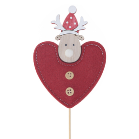 Deer to my Heart 12cm en palo 50cm rojo