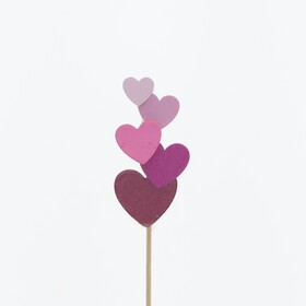 Hearts Sweety 7cm on 22cm stick FSC* pink