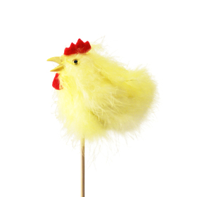 Fluffy Kuiken auf Stick 50cm gelb