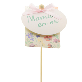 Giftcard Maman en Or 10.5x8.5cm on 50cm stick FSC*