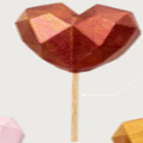Coeur Ruby 8cm en pique 10cm rouge