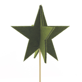 Ster Seren 10cm op 50cm stok groen