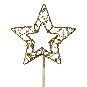 Twinkle Star 4in on 20in stick gold
