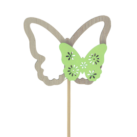 Butterfly Milly 6cm on 10cm stick FSC* green