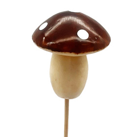 Pick Mushroom 2.5in on 20in stick brown