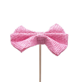 Paperweave Bow 8cm on 50cm stick pink