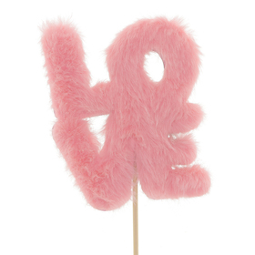 Fluffy Love 11cm op 50cm stok roze