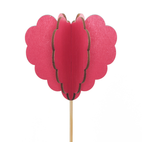 Heart Lola 8cm on a 50cm stick FSC* red