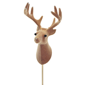 Reindeer Bella 12.5cm on 50cm stick brown