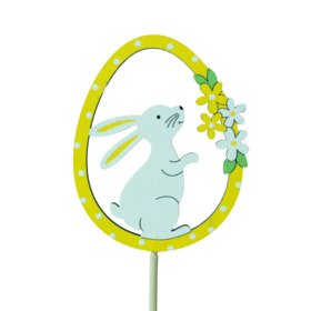 Bunny Blossom 8x6.5cm on 50cm stick yellow