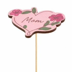 Hart Mom 8cm op 50cm stok FSC*